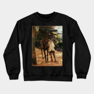 man with horse - Max Liebermann Crewneck Sweatshirt